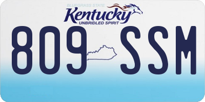KY license plate 809SSM