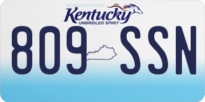 KY license plate 809SSN
