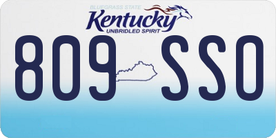 KY license plate 809SSO