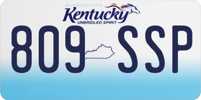KY license plate 809SSP