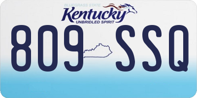 KY license plate 809SSQ