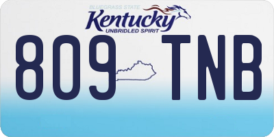 KY license plate 809TNB