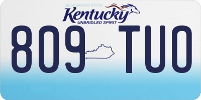 KY license plate 809TUO