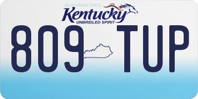 KY license plate 809TUP