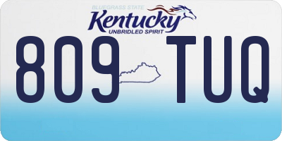 KY license plate 809TUQ