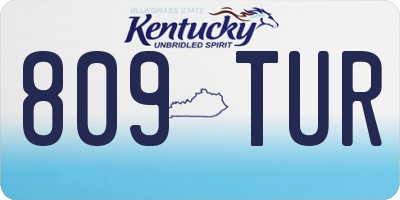 KY license plate 809TUR