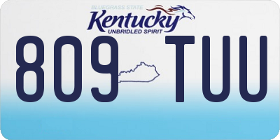 KY license plate 809TUU
