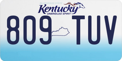KY license plate 809TUV