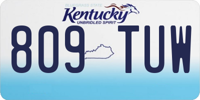 KY license plate 809TUW