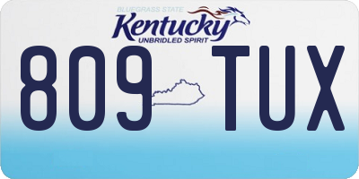 KY license plate 809TUX