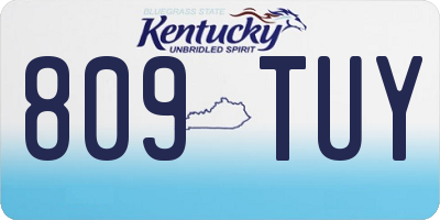 KY license plate 809TUY