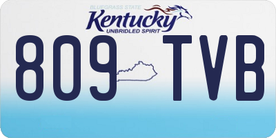 KY license plate 809TVB