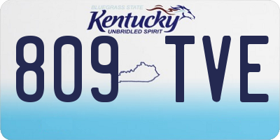KY license plate 809TVE