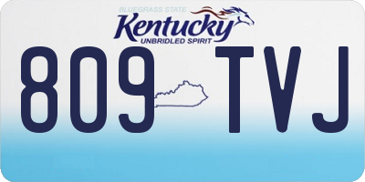 KY license plate 809TVJ