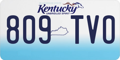 KY license plate 809TVO