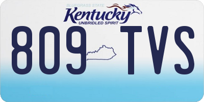 KY license plate 809TVS