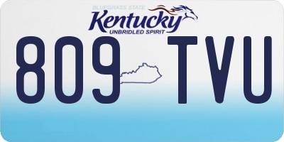 KY license plate 809TVU