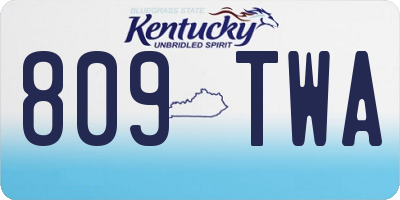 KY license plate 809TWA