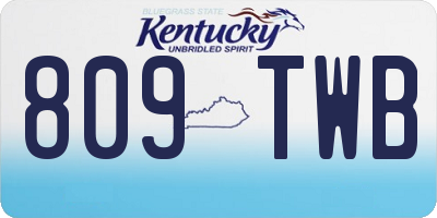 KY license plate 809TWB