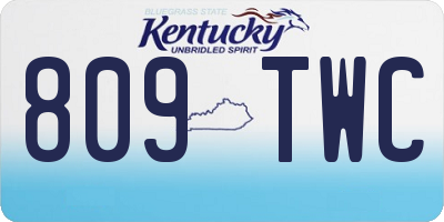 KY license plate 809TWC