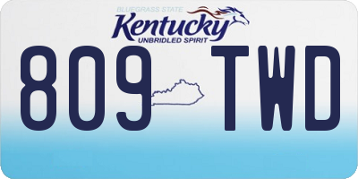 KY license plate 809TWD