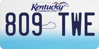 KY license plate 809TWE