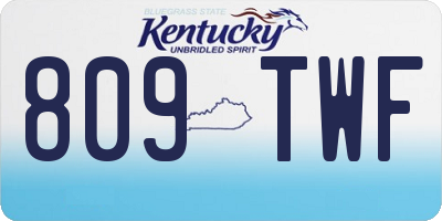 KY license plate 809TWF