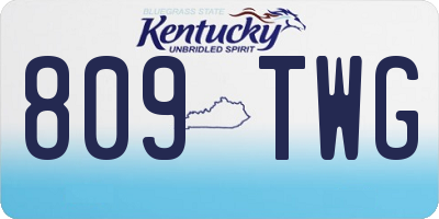 KY license plate 809TWG