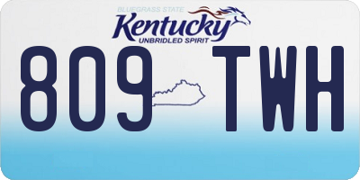 KY license plate 809TWH