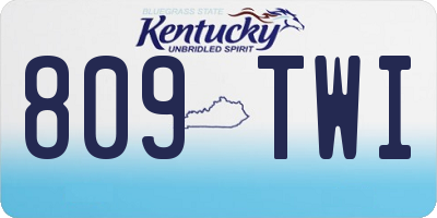 KY license plate 809TWI