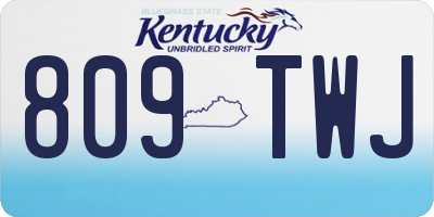 KY license plate 809TWJ
