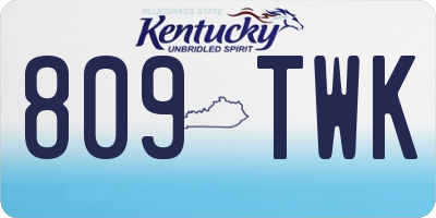 KY license plate 809TWK