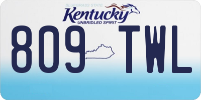 KY license plate 809TWL