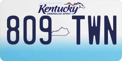 KY license plate 809TWN
