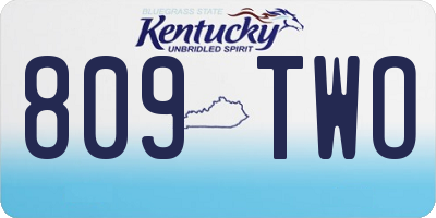 KY license plate 809TWO