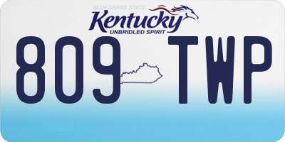 KY license plate 809TWP