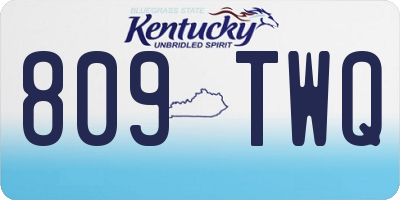 KY license plate 809TWQ
