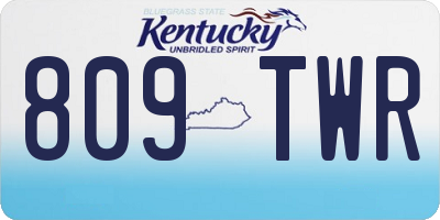 KY license plate 809TWR