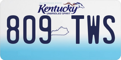 KY license plate 809TWS