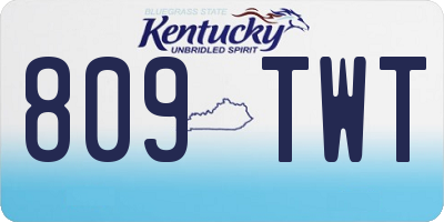 KY license plate 809TWT