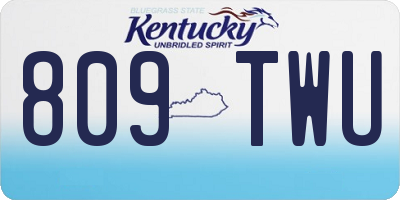 KY license plate 809TWU