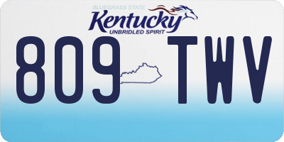 KY license plate 809TWV