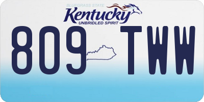 KY license plate 809TWW