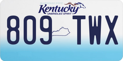 KY license plate 809TWX