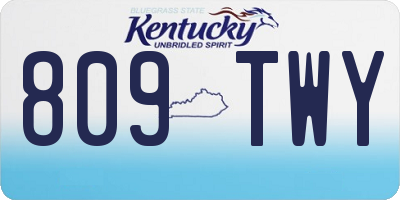 KY license plate 809TWY
