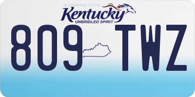 KY license plate 809TWZ