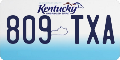 KY license plate 809TXA