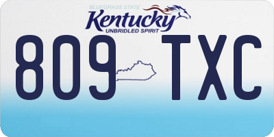 KY license plate 809TXC
