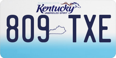KY license plate 809TXE