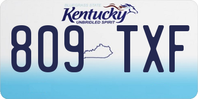 KY license plate 809TXF